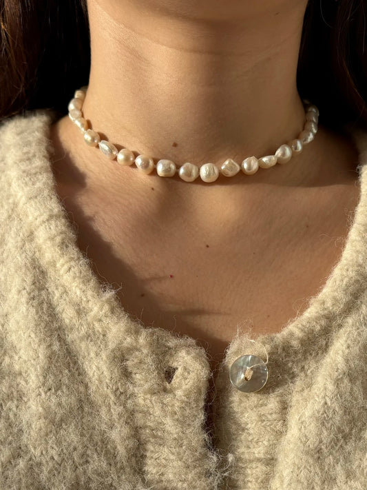Collier perles d'eau douce - charms personnalisables